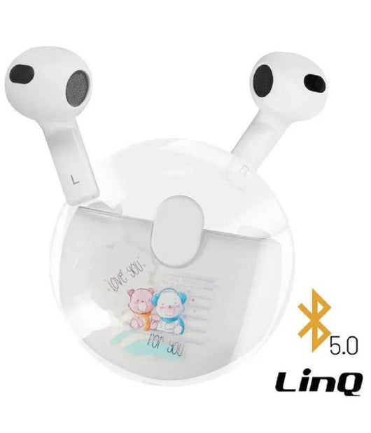 Auricolari Wireless Bluetooth Controllo Touch Base Ricarica Design Motivo Cub Q8         