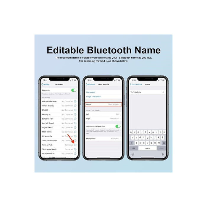 Trade Shop - Auricolari Wireless Cancellazione Del Rumore Cuffie Bluetooth Impermeabile Ipx7         