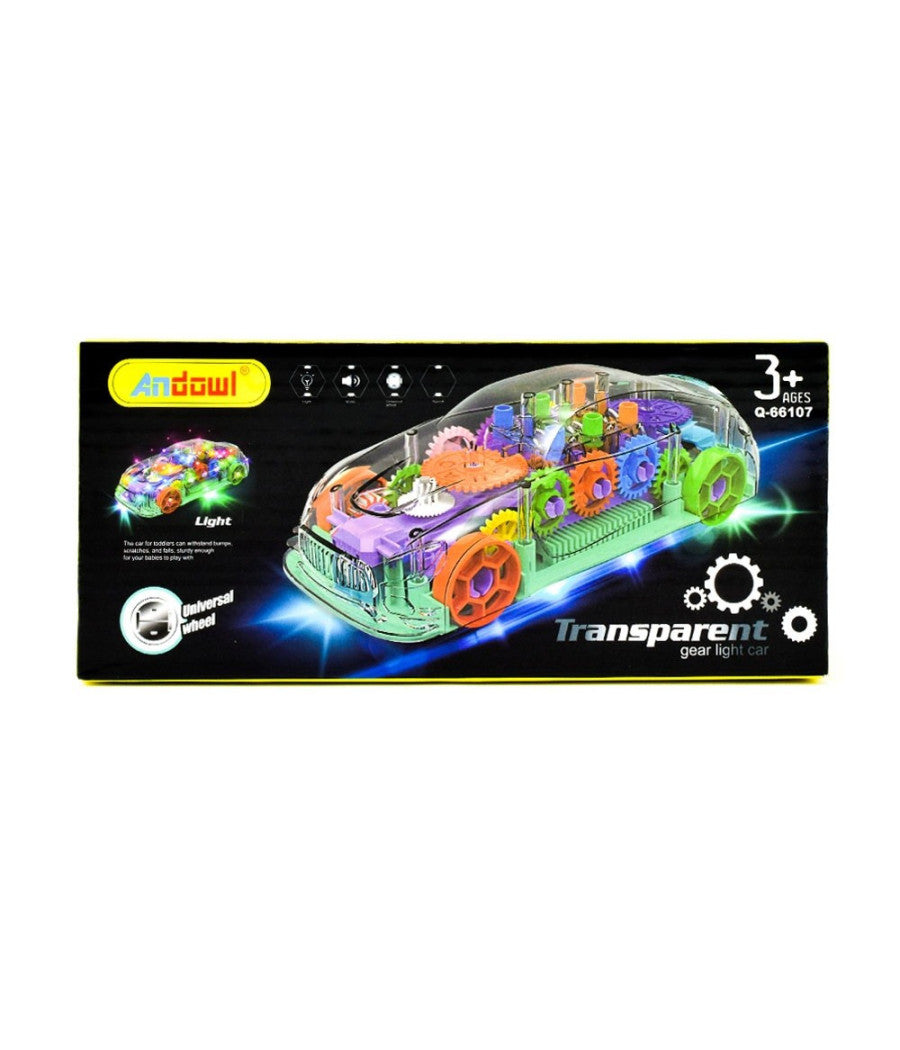 Auto Vettura Trasparente Con Ingranaggi A Vista Luce Illuminazione A Led Q-66107         