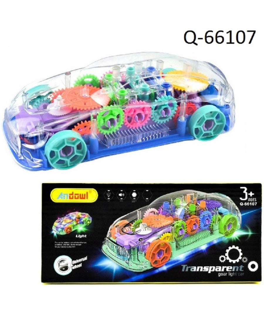 Auto Vettura Trasparente Con Ingranaggi A Vista Luce Illuminazione A Led Q-66107         
