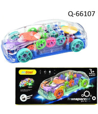 Auto Vettura Trasparente Con Ingranaggi A Vista Luce Illuminazione A Led Q-66107         