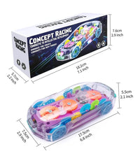 Auto Vettura Trasparente Con Ingranaggi A Vista Luce Illuminazione A Led Q-66107         