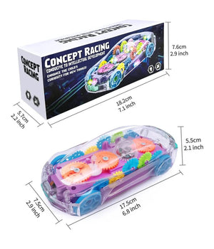 Auto Vettura Trasparente Con Ingranaggi A Vista Luce Illuminazione A Led Q-66107         