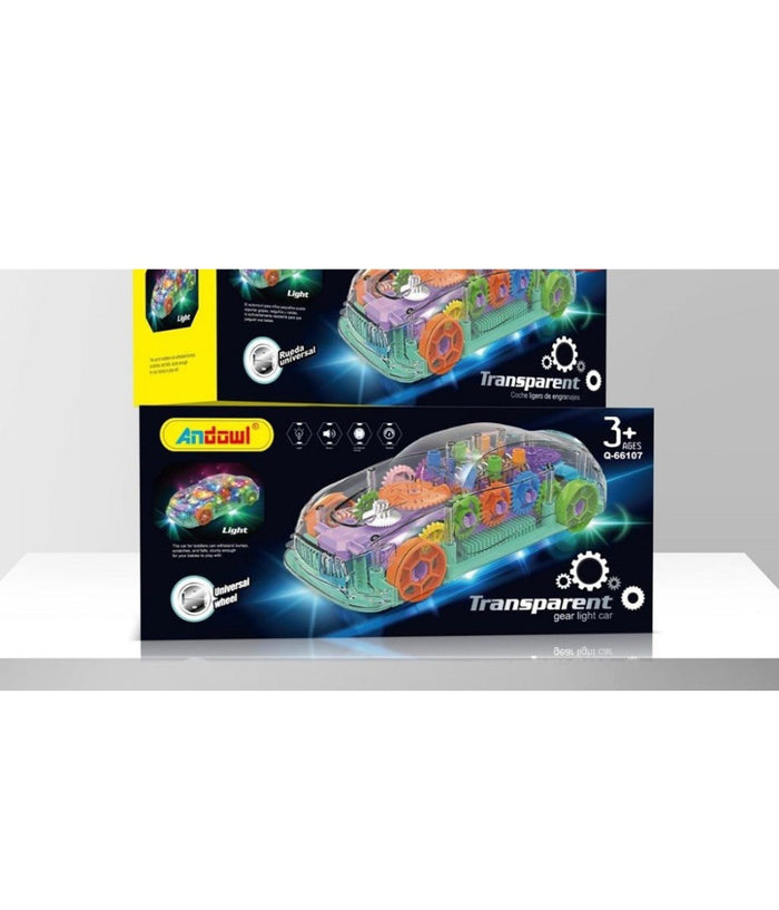 Auto Vettura Trasparente Con Ingranaggi A Vista Luce Illuminazione A Led Q-66107         