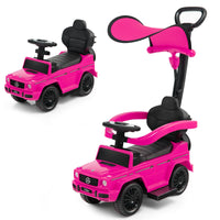 Auto a spinta per bambini con licenza tettuccio regolabile, Carrozzina e auto camminante per bambini 12-36 mesi Rosa-Biciclette e tricicli