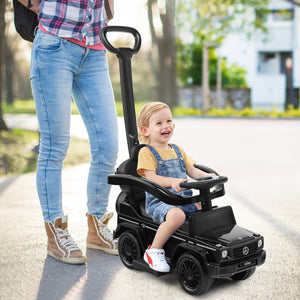 Auto a spinta per bambini con licenza tettuccio regolabile, Carrozzina e auto camminante per bambini 12-36 mesi Nero-Biciclette e tricicli