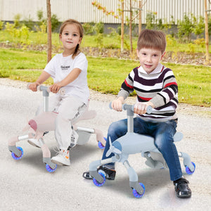 Auto a spinta per bambini di 18-60 mesi con luci a LED maniglia rimovibile e regolabile, Giocattolo scorrevole Blu-Biciclette e tricicli