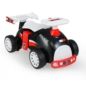 Auto cavalcabile giocattolo scorrevole a piedi con musica e scomparto nascoasto-Auto giocattolo con ruote universali Nero e rosso