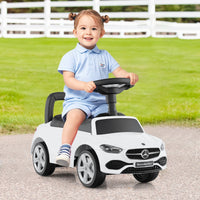 Auto scivolante a pedale con volante con clacson e suono del motore, Auto da gioco licenziata Mercedes-Benz Bianco-Macchinine giocattoli