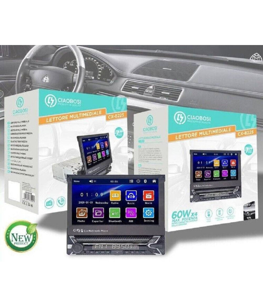 Autoradio Con Monitor 7â€³ Hd Lettore Multimediale Per Auto 60wx4 Bluetooth Cx-8225         