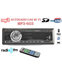 Autoradio Fm Stereo Auto Lettore Mp3 Usb Sd Card Ingresso Aux Wma Radio 603         