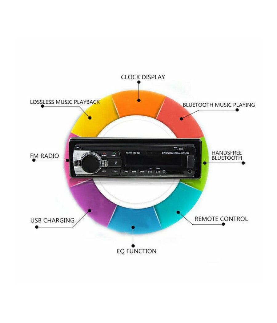 Autoradio Lettore Mp3 Ca001b Sistema Audio Auto Universale 1 Din Bluetooth Aux         