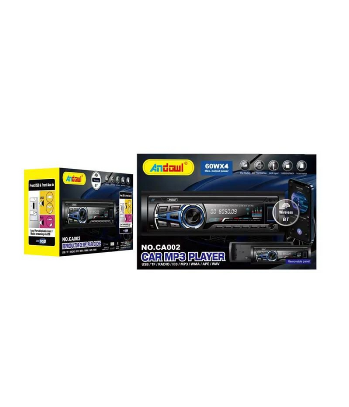 Autoradio Lettore Mp3 Sistema Audio Auto 1 Din Bt Usb Aux Fm Sd Card Mp3 Ca002         