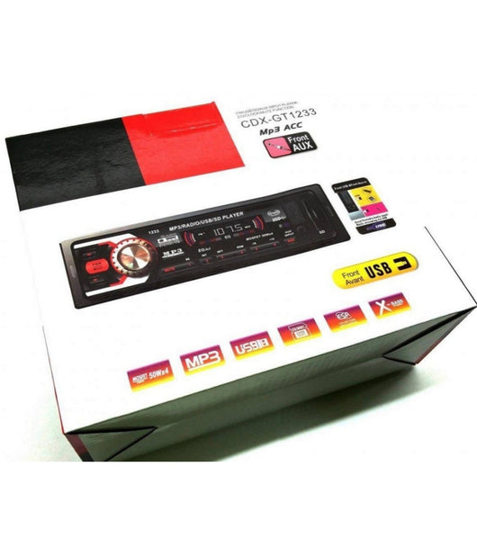 Autoradio Stereo Auto Fm Mp3 Usb Wmasd Aux Cdx Gt 1233 4 X 50w         