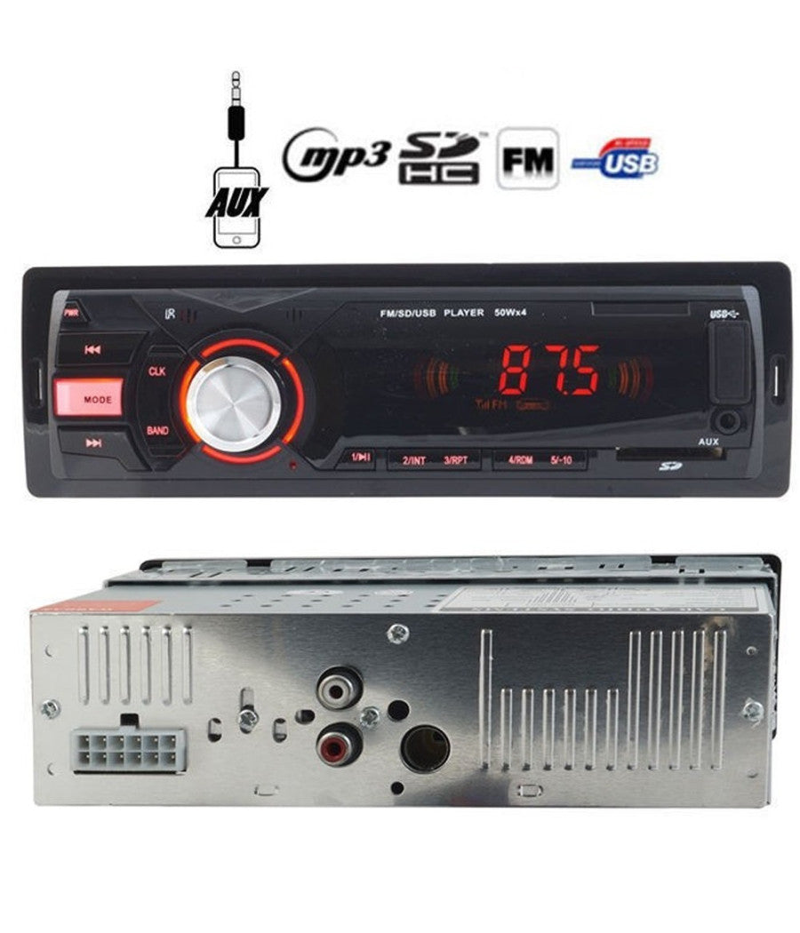 Autoradio Stereo Per Auto Usb Sd Aux Deh-4101 1 Din Con Lcd Display Mp3 50wx4         