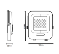 Proiettore led 50 watt slim metallo bianco ip65 equivalente 250 watt temperatura colore lampada 6000k bianco freddo