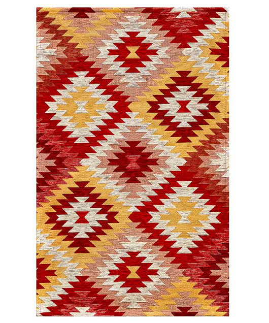 Passatoia moderna AVANA ARANCIONE contemporaneo geometrico etnico kilim, tappeto arredo multiuso lavabile anti-scivolo cm.55x240