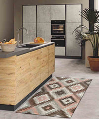 Tappeto moderno AVANA ROSA geometrico etnico kilim, Tappeto arredo soggiorno salotto camera lavabile anti-scivolo cm.140x200