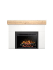 AVEN - Caminetto Elettrico da pavimento A Libera Installazione A LED 26" Bianco-Rovere chiaro