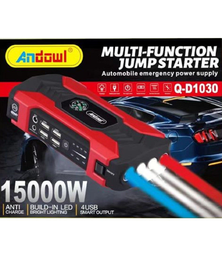 Avviamento Per Auto Multifunzionale Jump Batteria Esterna Torcia 15000ma Q-d1030         