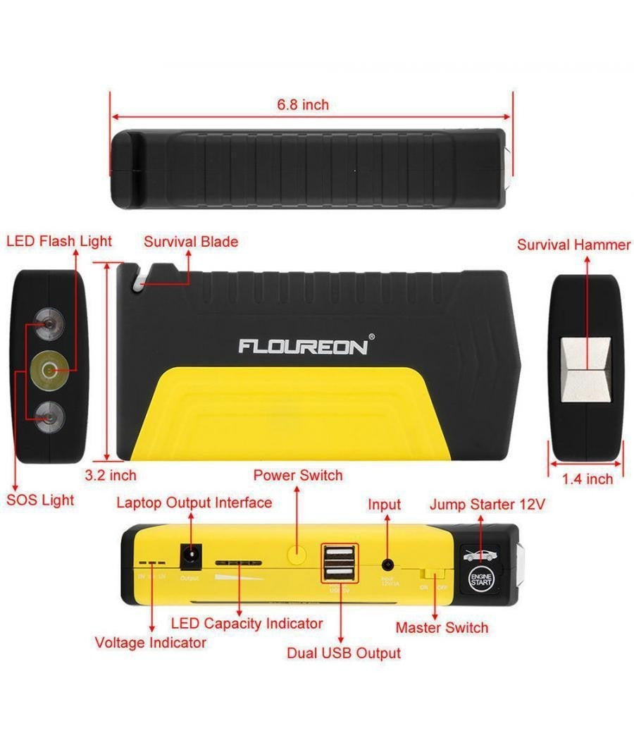 Avviatore Portatile Di Emergenza Booster Starter Per Accensione Batteria Auto         