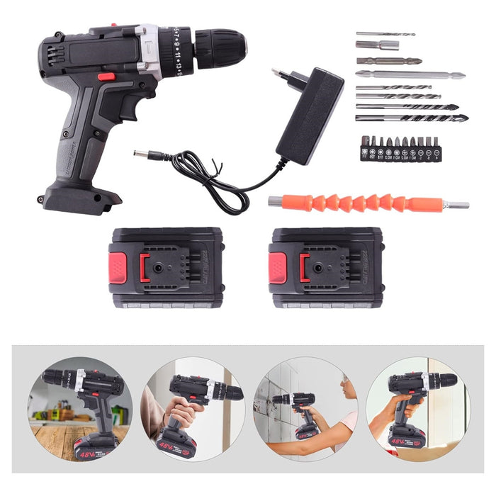 Trade Shop - Avvitatore A Batteria 48v Trapano Cacciaviti Per Installazione Tv Tenda Lampadine         