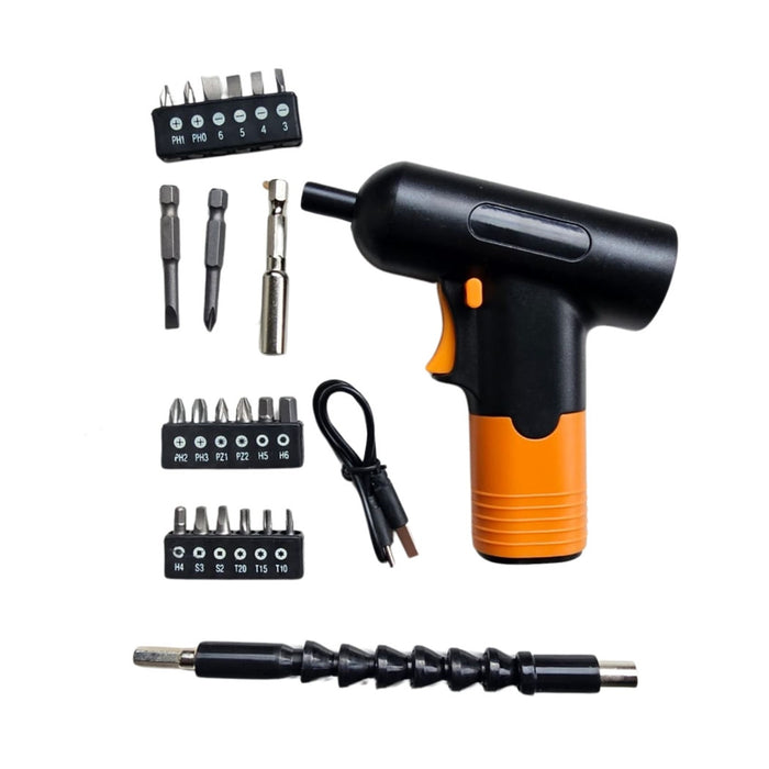 Trade Shop - Avvitatore Mini Cacciavite Elettrico Batteria Ricaricabile 21 Pz Cavo Usb         