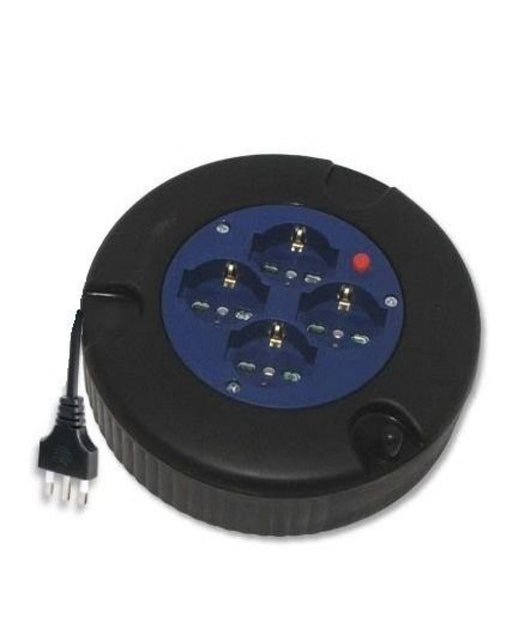 Avvolgicavo 8 Metri Avvolgi Cavo Elettrico 4 Prese Schuko 2p+t 10/16a Prolunga         