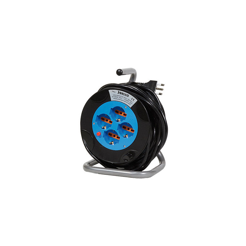 Avvolgicavo Brixo 3×1,5 mm² – 15 m cavo con 4 prese 10/16 A – Brixo