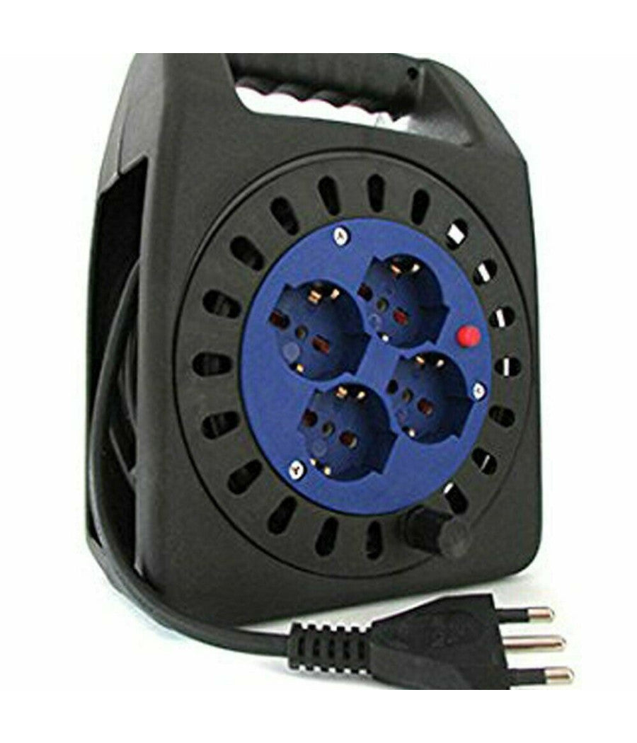 Avvolgicavo Elettrico Prolunga Corrente Avvolgi Cavo 15 Metri 4 Prese Schuko 2p         