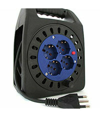 Avvolgicavo Elettrico Prolunga Corrente Avvolgi Cavo 15 Metri 4 Prese Schuko 2p         