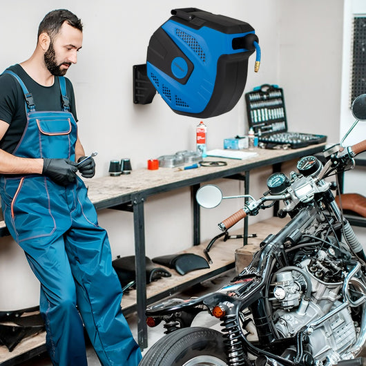 Tubo aria ibrido da 15 m con tubo di collegamento da 1,5 m, Avvolgitore retrattile per tubo aria per giardino e patio-Attrezzi da giardino