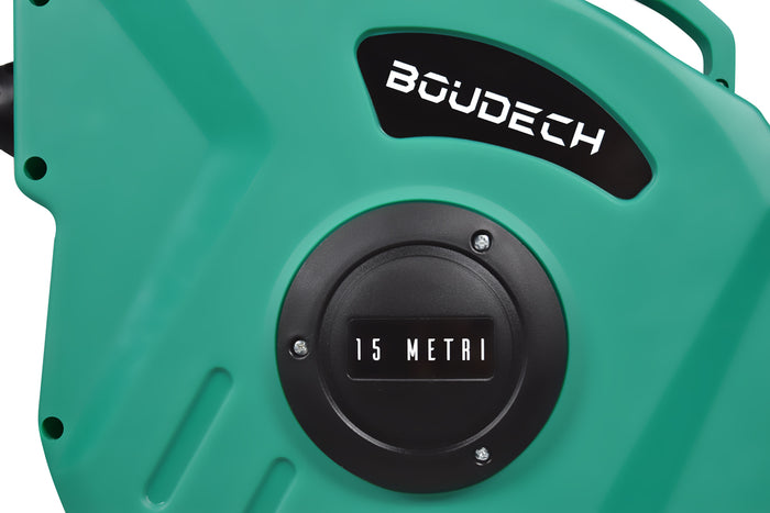 Avvolgitubo 15 Mt Automatico Per Giardino Girevole Ed Autoavvolgente