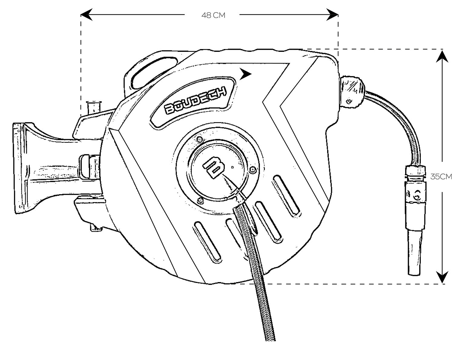 Avvolgitubo 15 Mt Automatico Per Giardino Girevole Ed Autoavvolgente