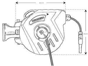 Avvolgitubo 15 Mt Automatico Per Giardino Girevole Ed Autoavvolgente