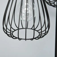 Lampada da Terra Vintage Industriale in Metallo Nero, Lampada a Piantana da Terra Moderna Ф35 x 170cm