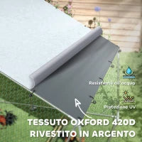 Recinto per Galline da 12m² per 12-18 Animali con Tetto Impermeabile, Mangiatoia e Posatoio, 3x4x1.9m, Argento