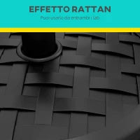 Outusnny Base per Ombrellone da 18 kg con Manovella Girevole, in Acciaio, HDPE e Cemento, Ø45x36 cm, Nero