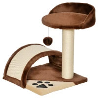 Albero Tiragraffi per Gatti per Gioco e Relax 36x36x44 cm Marrone
