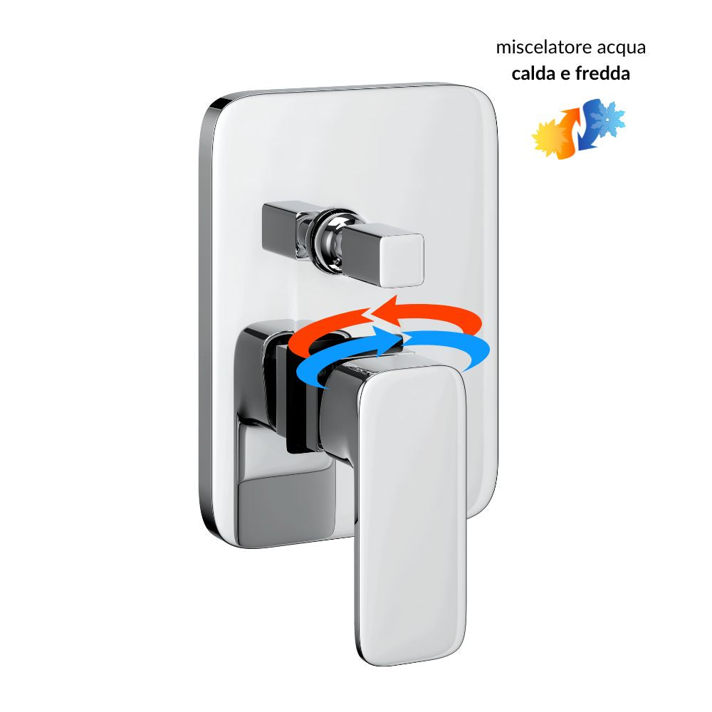 Ogomondo miscelatore doccia ad incasso da parete francia con deviatore rubinetto *** confezione 1