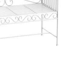 Panchina da Esterno a 2 Posti , Panchina Biposto da Giardino Stile Romantico Ferro 113.5 x 50 x 96cm Bianco