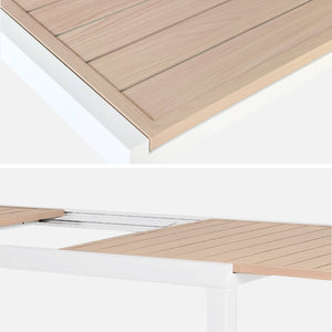Tavolo da giardino allungabile in alluminio 10-12 posti, 320cm, bianco