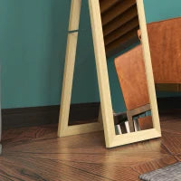 Specchio con Cornice in MDF con Piedini e Ganci per Utilizzo a Muro o a Parete, 37x40x155 cm