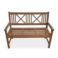 Panchina da giardino in legno 3 posti, marrone naturale