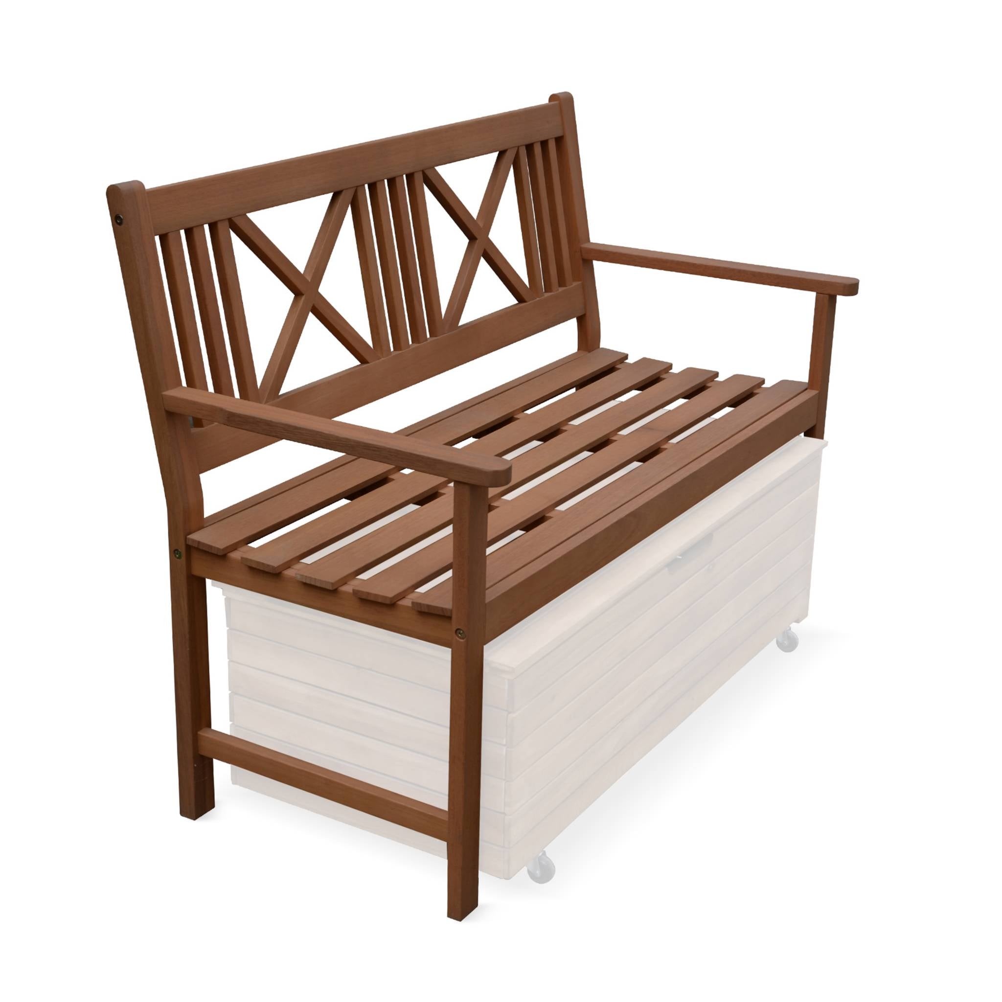 Panchina da giardino in legno 3 posti, marrone naturale