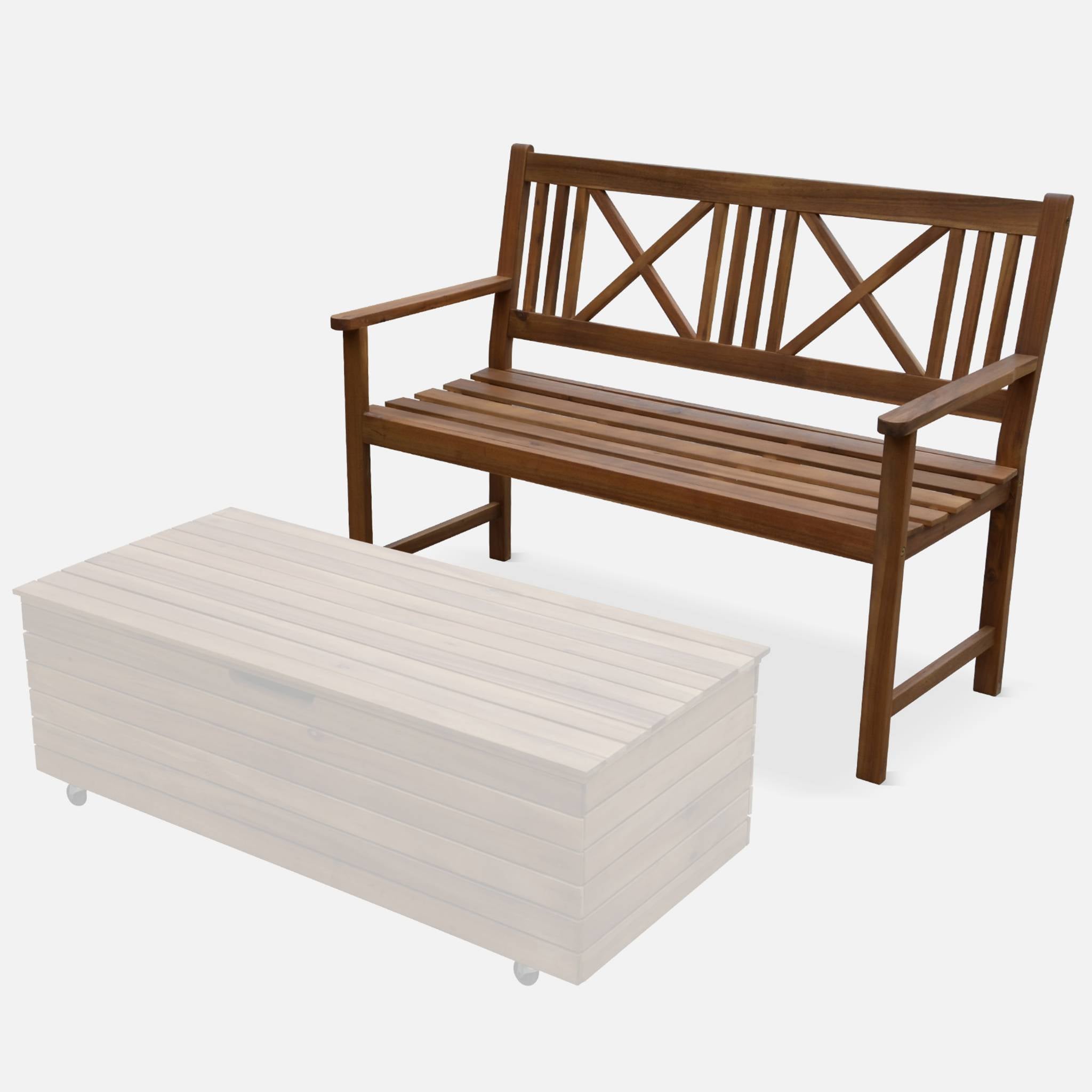 Panchina da giardino in legno 3 posti, marrone naturale