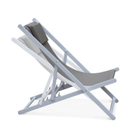 Set di 2 sedie a sdraio multiposizione in alluminio textilene, beige