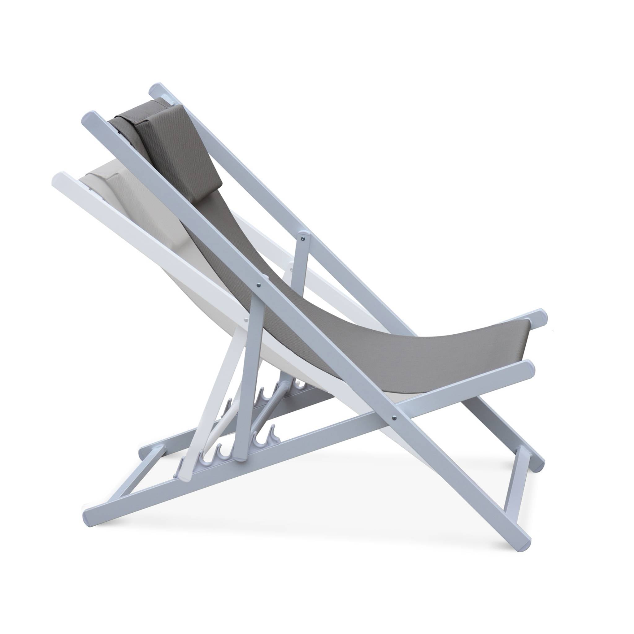 Set di 2 sedie a sdraio multiposizione in alluminio textilene, beige