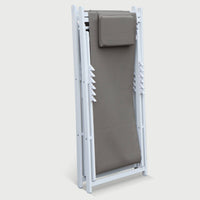 Set di 2 sedie a sdraio multiposizione in alluminio textilene, beige