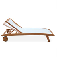 Set di 2 lettini multiposizione in legno con rotelle, bianco